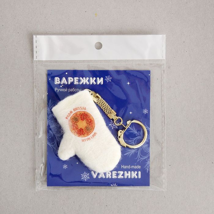 Брелок-варежка "Поднос Жостов"