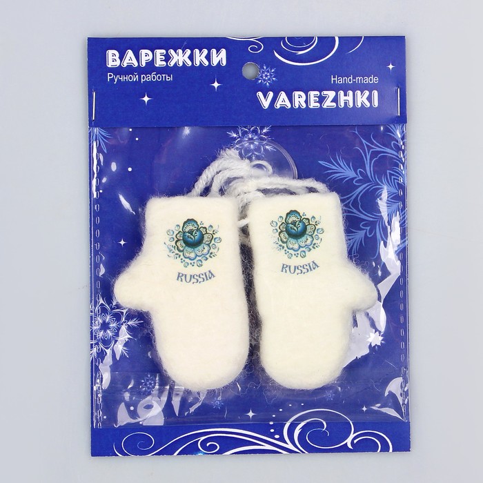 Подвеска-варежки "Гжель"