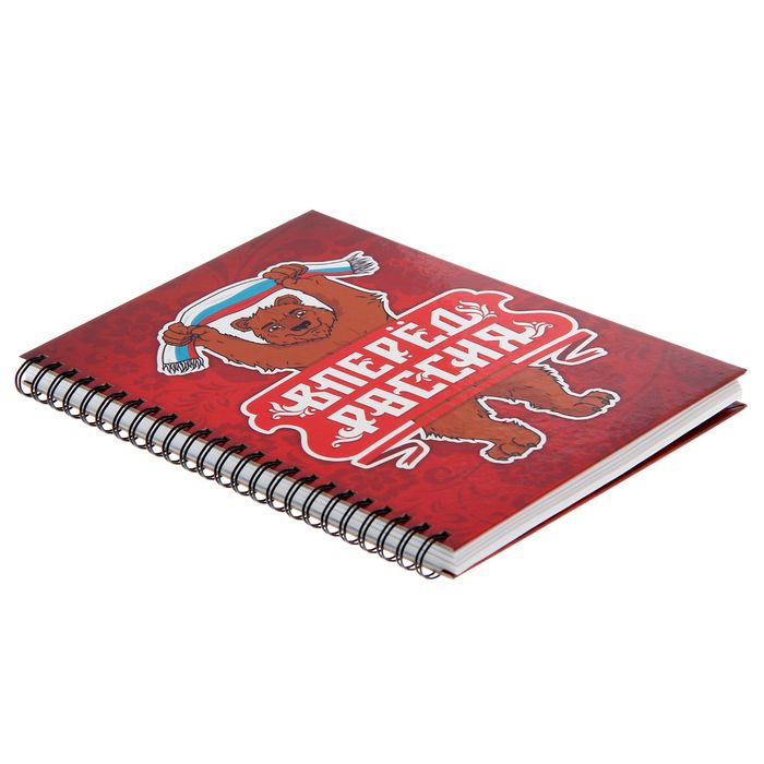 Ежедневник на гребне "Россия, вперёд!", твёрдая обложка, А5, 80 листов