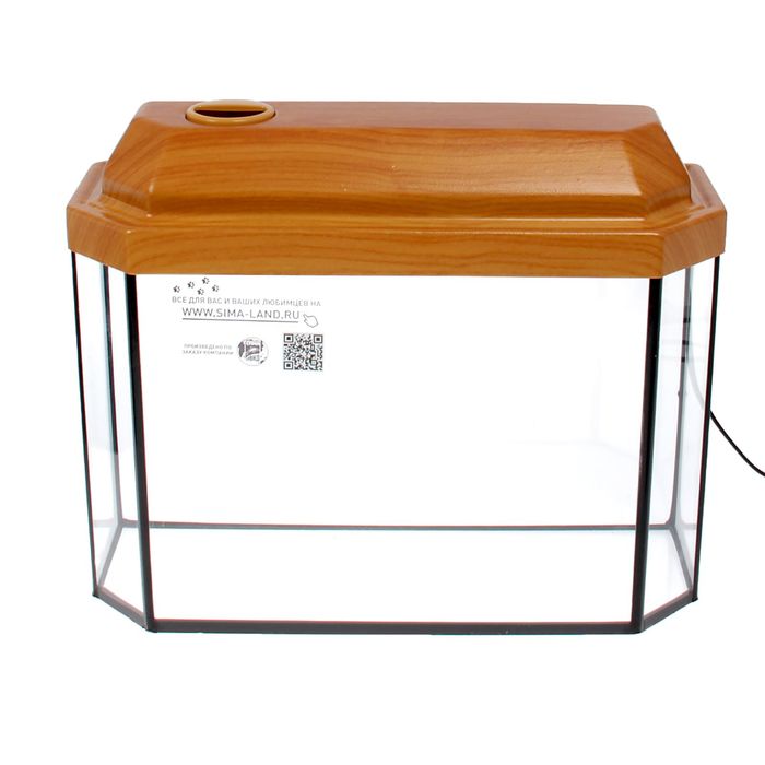 Аквариум с крышкой панорамный 15л, вишня