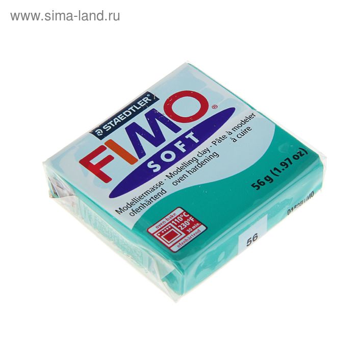 

Пластика - полимерная глина, 57г, Soft, изумрудный