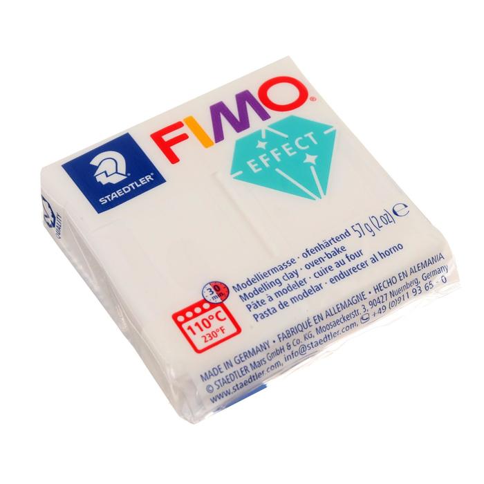Пластика - полимерная глина, 57 г, Effect, полупрозрачный белый полимерная глина fimo effect 8020 505 мята mint 56 г цена за 1 шт