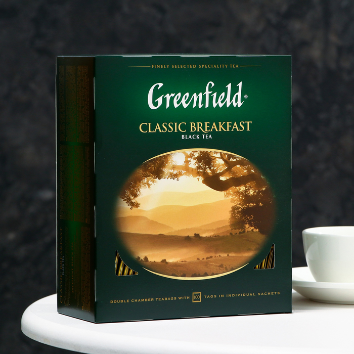чай greenfield 100 г черный спринг мелоди Чай черный Greenfield Classic Brekfast, 100 пакетиков*2 г
