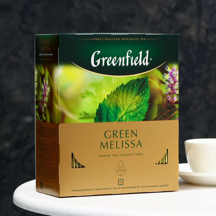 Чай зеленый Greenfield Green Melissa, 100 пак*1,5 г чай зеленый greenfield green melissa в пакетиках 100 шт