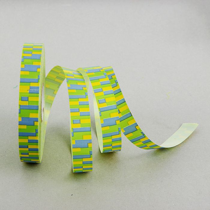 Лента для декора и подарков с рисунком, лимонно-салатовая, 2 см х 100 м