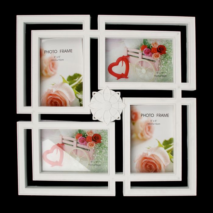 Фоторамка на 4 фото 10х15 см "Круговорот" белая