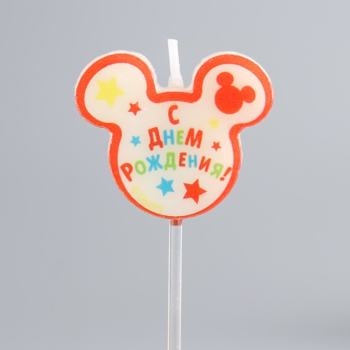 Свеча в торт Дисней "С днем рождения" Микки-Маус