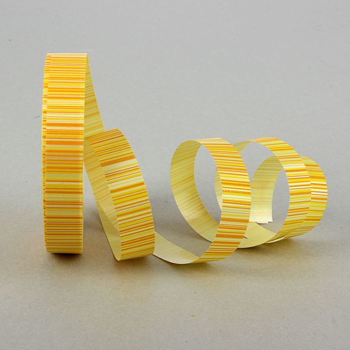 Лента для декора и подарков с рисунком, желтая, 2 см х 100 м