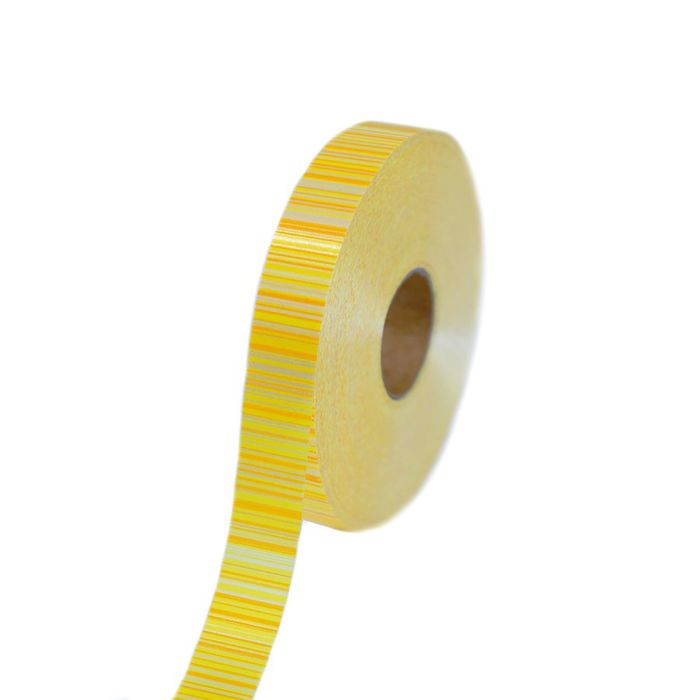 Лента для декора и подарков с рисунком, желтая, 2 см х 100 м