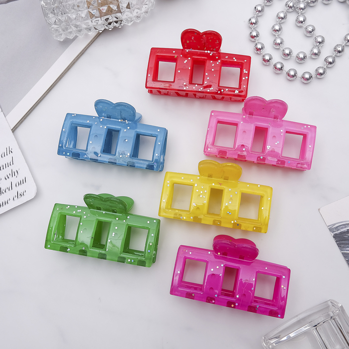 Краб для волос "Блёстка" квадраты, микс