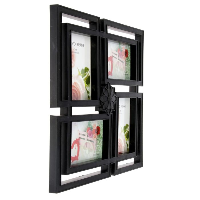 Фоторамка на 4 фото 10х15 см "Круговорот" чёрная