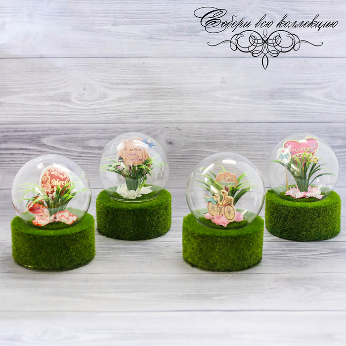 Цветочная композиция в шаре «Моей любимой», 13,6 х 10 см