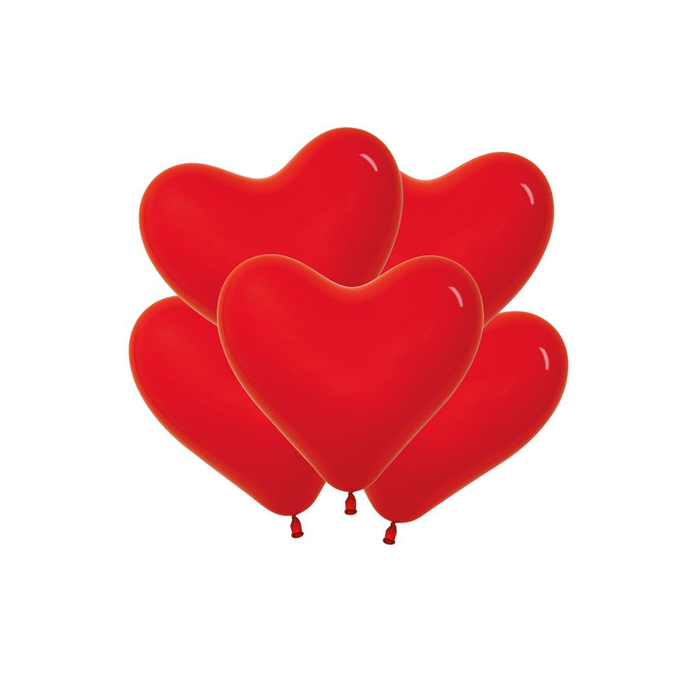 Шар латексный 12" "Сердце", набор 100 шт., цвет красный