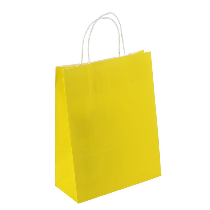 Пакет крафт "Радуга", лимонный, 25 х 11 х 32 см