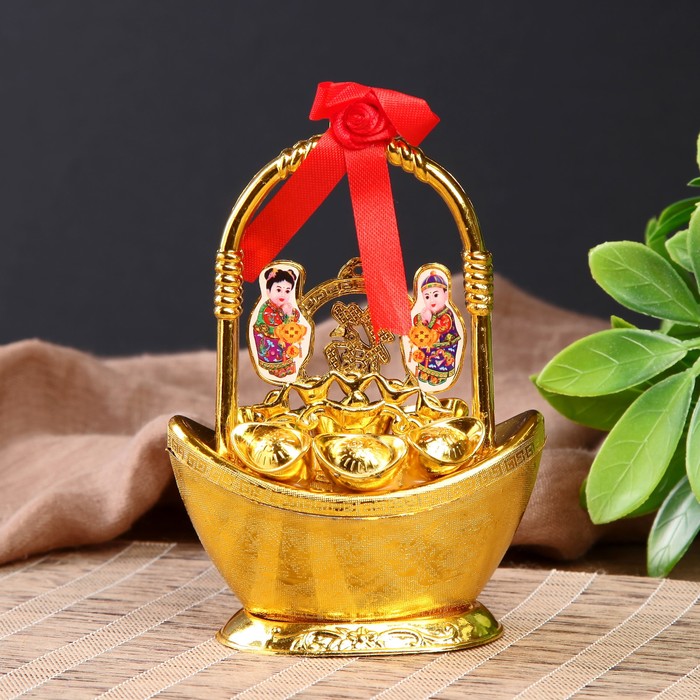 Нэцкэ "Чаша с иероглифами счастья и богатства"