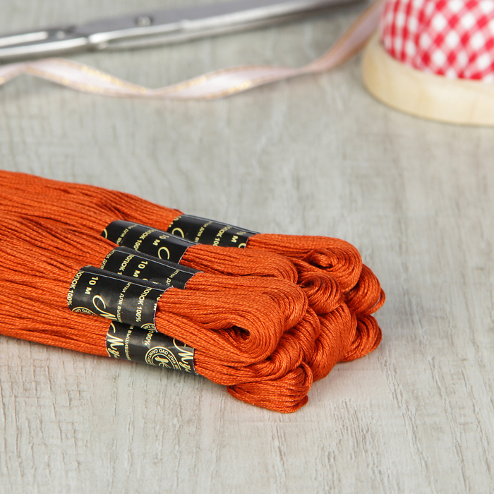 Мулине №1612,10±1м, цвет тёмно-оранжевый