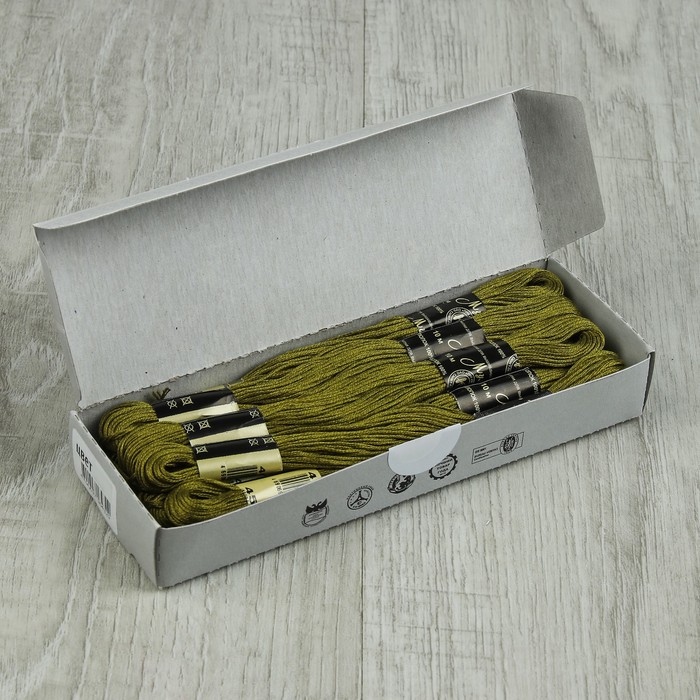 Мулине №4505,10±1м, цвет коричнево-зелёный