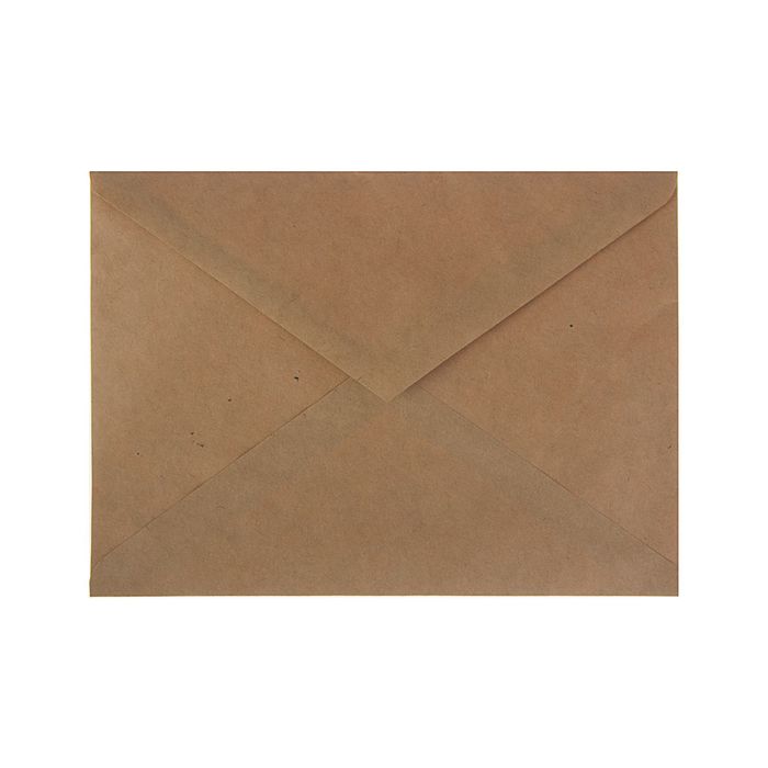 Конверт почтовый крафт С5, 162х229 мм, треугольный клапан, клей, 80 гм2, в упаковке 1000 штук