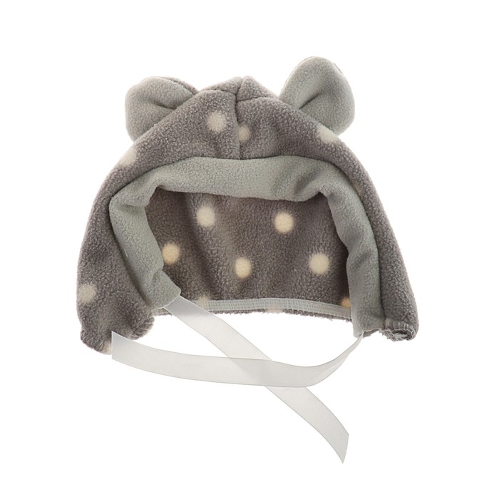 Шапочка зимняя на завязках с ушками, М(обхват морды-29см, обхват шеи-22см, боковая высота-14см), плюш