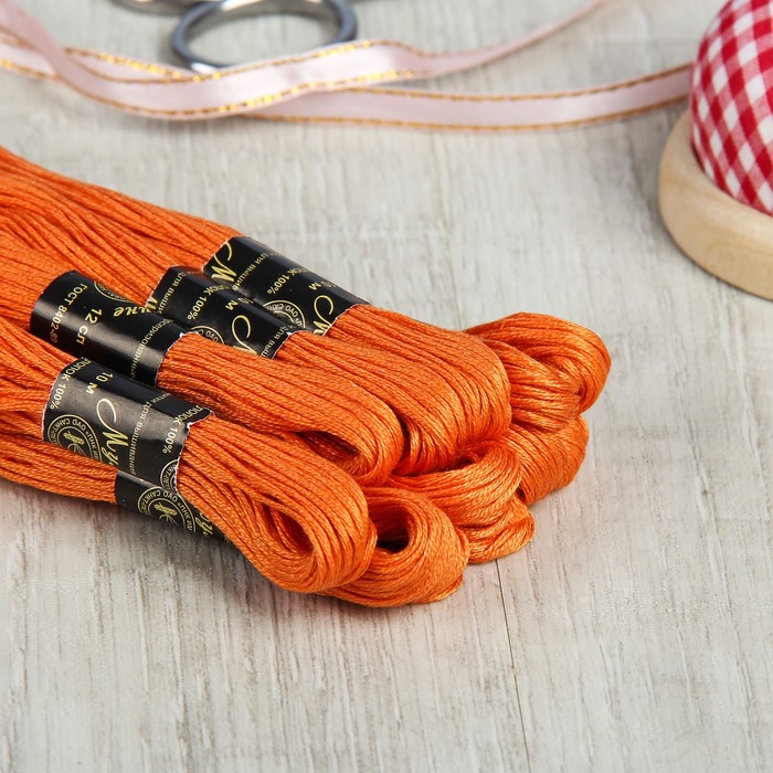 Мулине №7406,10±1м, цвет оранжевый