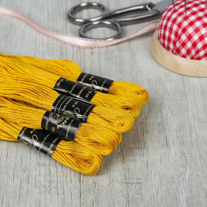 Мулине №7306,10±1м, цвет горчично-жёлтый