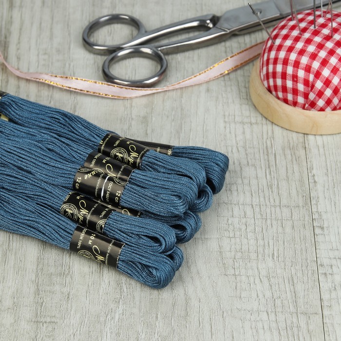 Мулине №6908,10±1м, цвет серо-синий