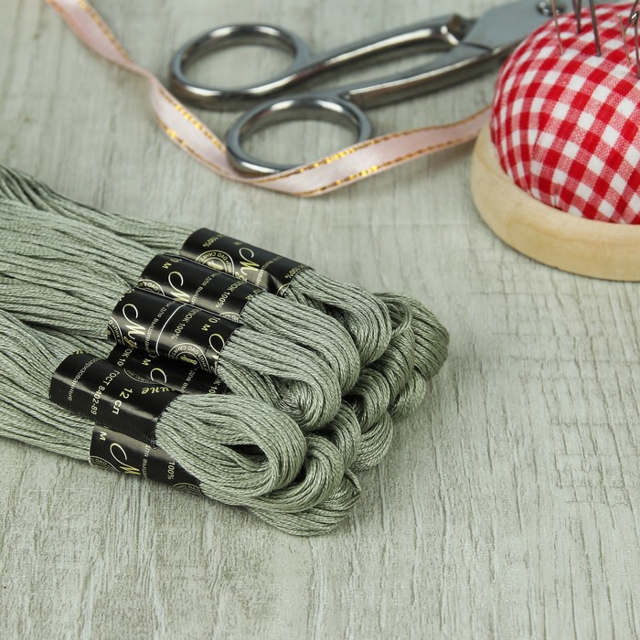 Мулине №6704,10±1м, цвет серо-зелёный