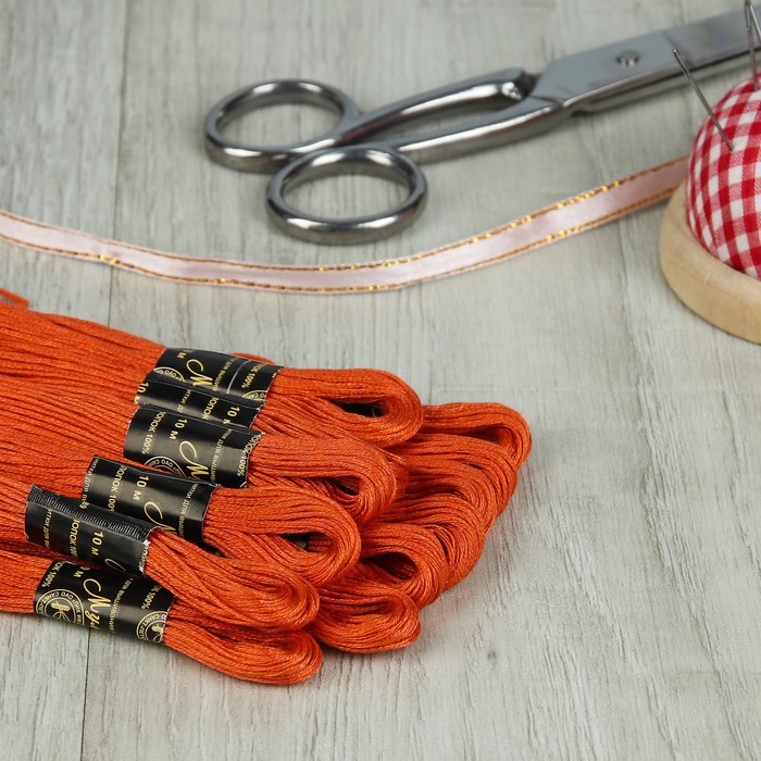 Мулине №1606,10±1м, цвет оранжевый