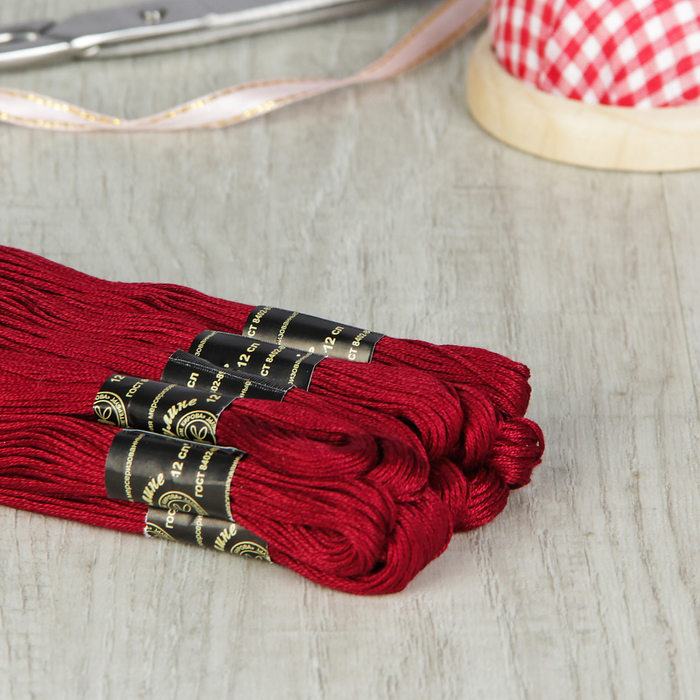 Мулине №1204,10±1м, цвет тёмно-бордовый