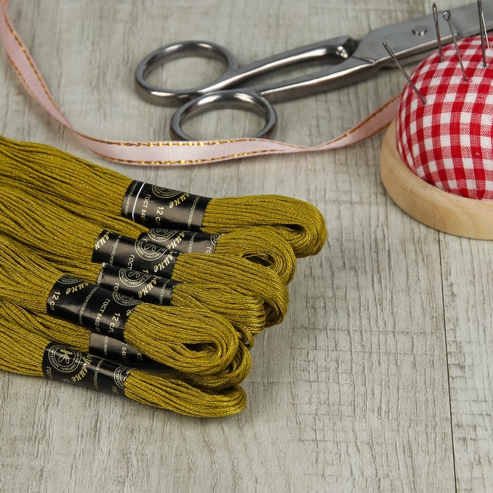 Мулине №8906,10±1м, цвет горчично-зелёный