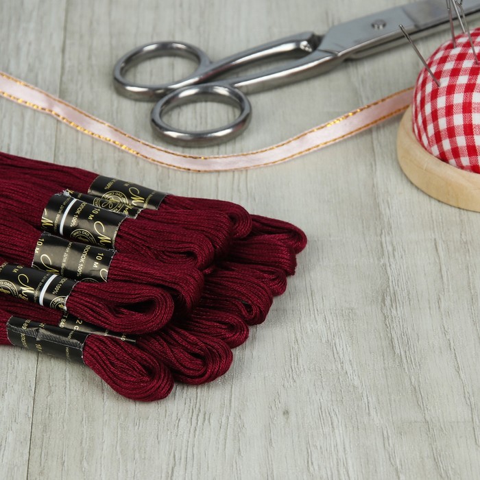 Мулине №9232,10±1м, цвет бордовый