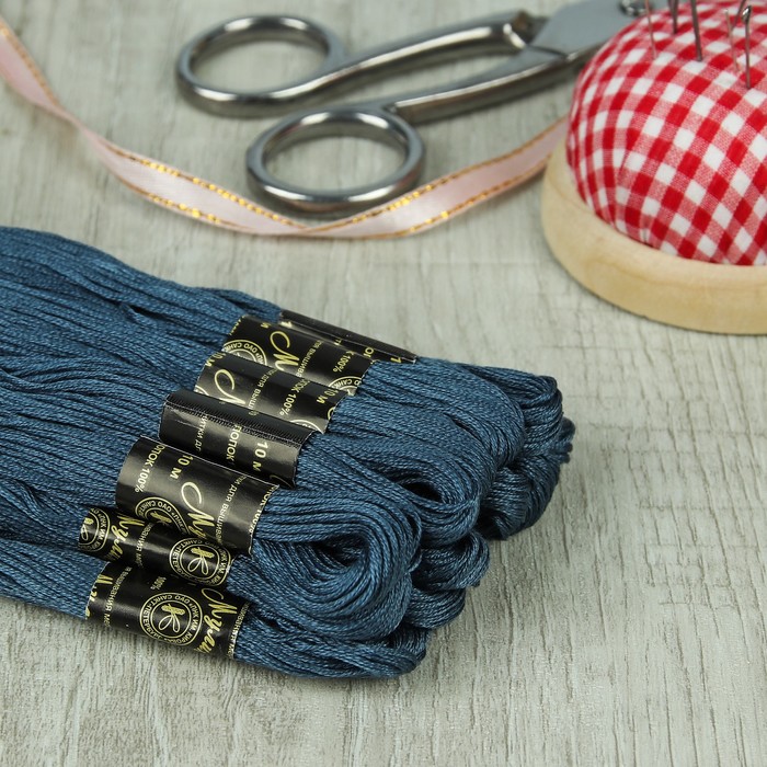 Мулине №7114,10±1м, цвет серо-синий