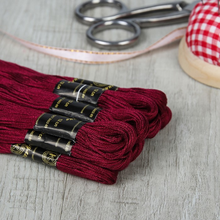 Мулине №9238,10±1м, цвет бордовый