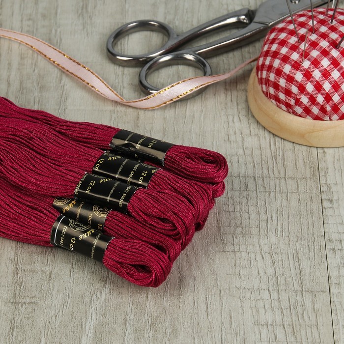 Мулине №1510,10±1м, цвет тёмно-розовый