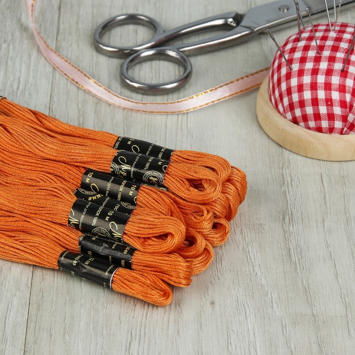 Мулине №5406,10±1м, цвет тёмно-оранжевый