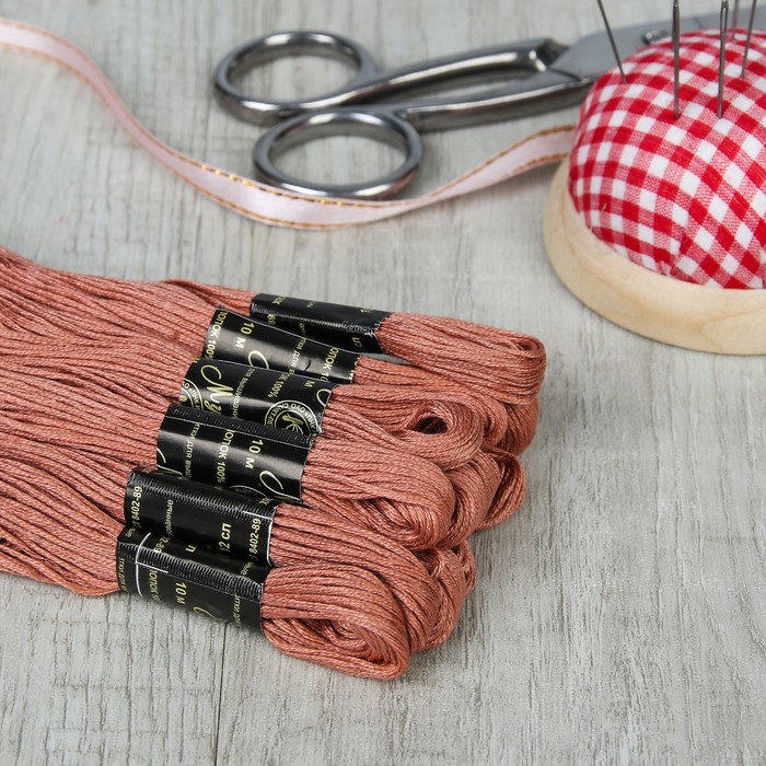 Мулине №6302,10±1м, цвет бежево-розовый