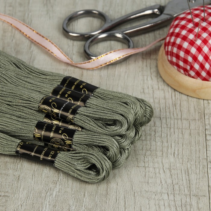 Мулине №6706,10±1м, цвет серо-зелёный