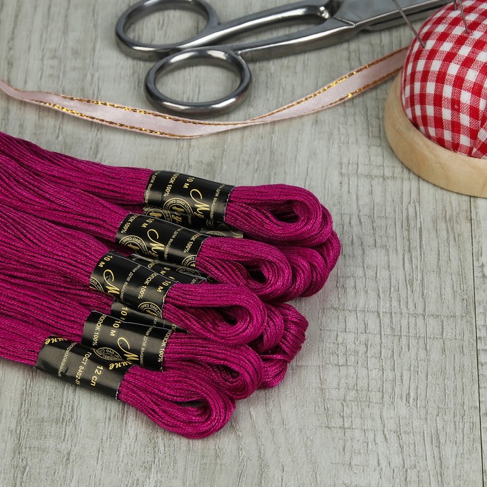 Мулине №1411,10±1м, цвет малиновый