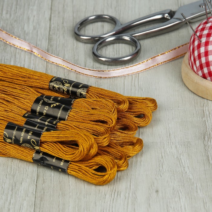 Мулине №5004,10±1м, цвет горчично-жёлтый