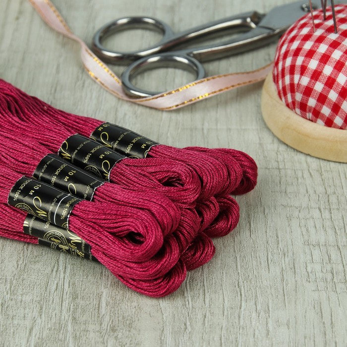 Мулине №1508,10±1м, цвет тёмно-розовый