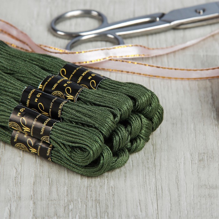 Мулине №3802,10±1м, цвет тёмно-зелёный