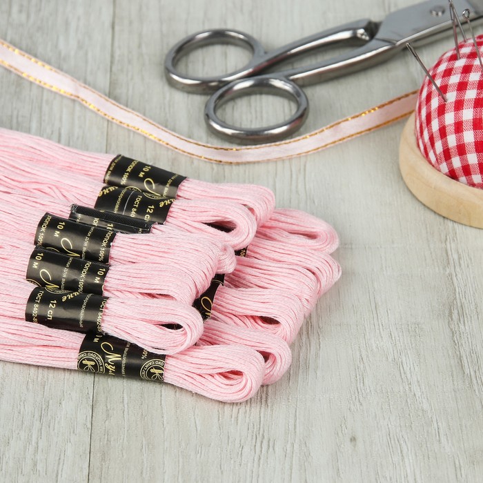 Мулине №1002,10±1м, цвет бледно-розовый