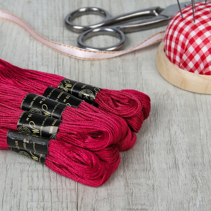 Мулине №1507,10±1м, цвет малиновый