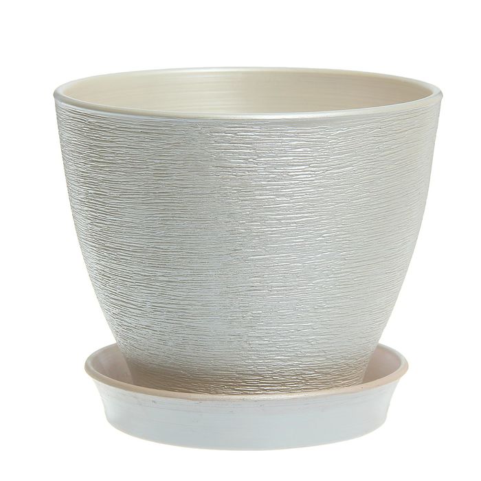 Кашпо "Ксения" серебро, 5,25 л