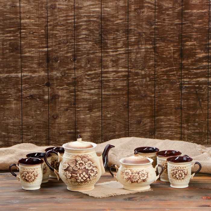 Чайный набор "Витязь" лепка, 1,4 л/ 0,6 л/ 0,3 л