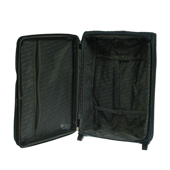 Чемодан с увеличением объёма, средний, 28", 110 л, 2 колеса, цвет тёмно-серый