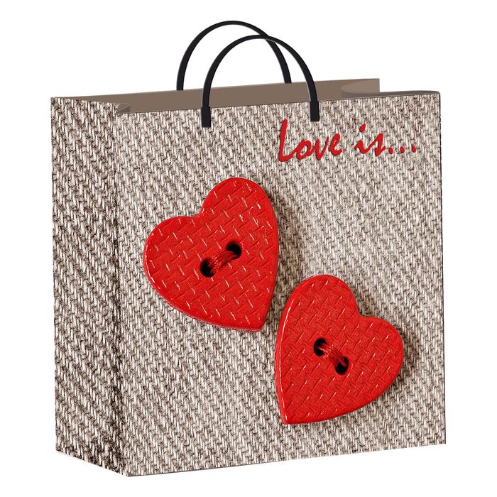 Пакет "Два сердца", мягкий пластик, 30 х 30 см, 137 мкм