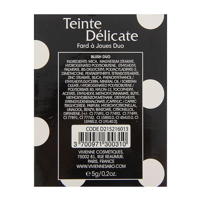 Румяна для лица двойные Vivienne Sabo Teinte Delicate, тон 13, 5 г