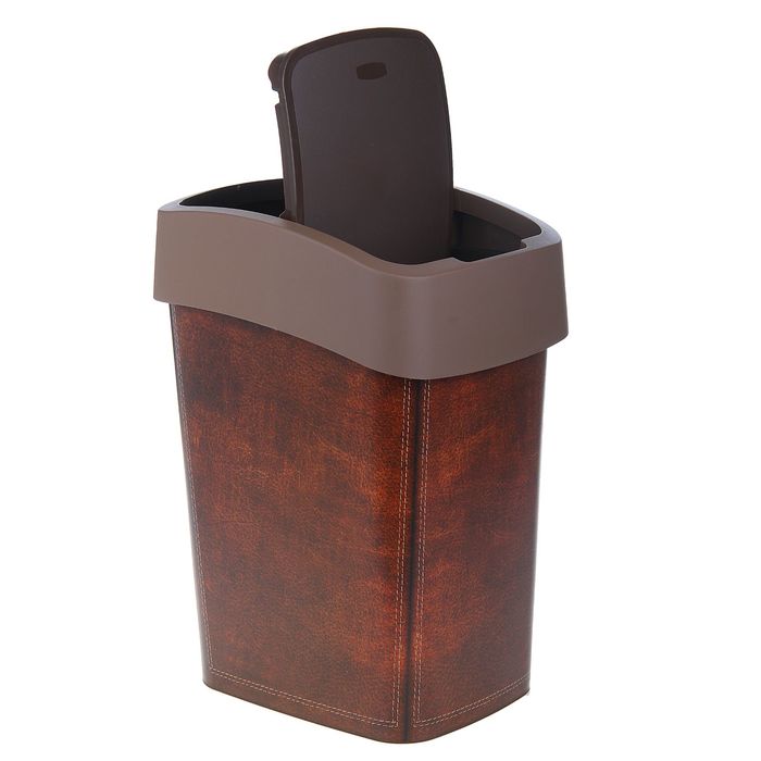 Контейнер для мусора 25 л "Flip Bin. Кожа", цвет МИКС