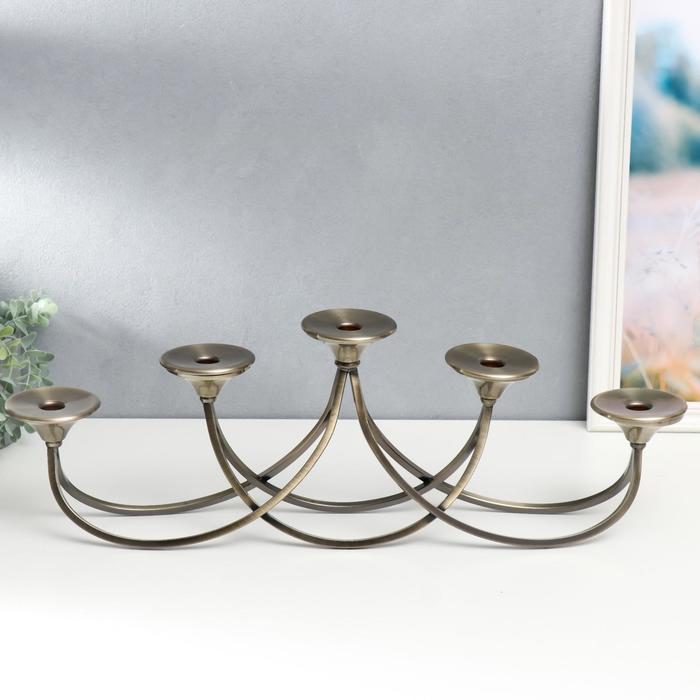 Подсвечник на 5 свечей "Сплетение", под латунь